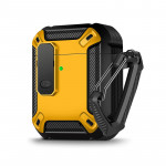Wholesale Rugged Design Shockproof Anti-Scratch Protective Case with Tight Closure and Holder Clip for Apple Airpod 2 / 1 (Yellow)