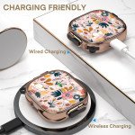 Wholesale Fashion Design Electroplated Full Body Hybrid Locking Lids Airpod Case Cover With Holder Clip for Apple AirPods 4 (Flower)