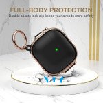 Wholesale Fashion Design Electroplated Full Body Hybrid Locking Lids Airpod Case Cover With Holder Clip for Apple AirPods 4 (Black)