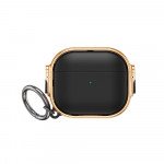 Wholesale Fashion Design Electroplated Full Body Hybrid Locking Lids Airpod Case Cover With Holder Clip for Apple AirPods 4 (Black)