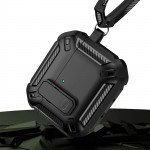 Wholesale Rugged Design Shockproof Anti-Scratch Protective Case with Tight Closure and Holder Clip for Apple AirPods 4 (Navy Blue)