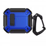 Wholesale Rugged Design Shockproof Anti-Scratch Protective Case with Tight Closure and Holder Clip for Apple AirPods 4 (Navy Blue)