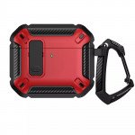 Wholesale Rugged Design Shockproof Anti-Scratch Protective Case with Tight Closure and Holder Clip for Apple AirPods 4 (Red)