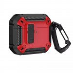 Wholesale Rugged Design Shockproof Anti-Scratch Protective Case with Tight Closure and Holder Clip for Apple AirPods 4 (Red)