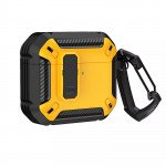 Wholesale Rugged Design Shockproof Anti-Scratch Protective Case with Tight Closure and Holder Clip for Apple AirPods 4 (Yellow)