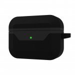 Wholesale Double Layer Protection Silicone Protective Case with Keychain Hook - Premium Design for Apple Airpod Pro 2 / Pro 1 (Black)