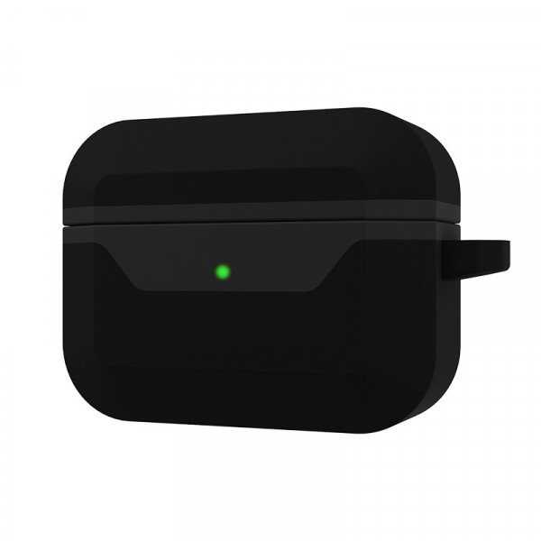 Wholesale Double Layer Protection Silicone Protective Case with Keychain Hook - Premium Design for Apple Airpod Pro 2 / Pro 1 (Black)