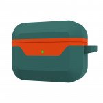 Wholesale Double Layer Protection Silicone Protective Case with Keychain Hook - Premium Design for Apple Airpod Pro 2 / Pro 1 (Green)