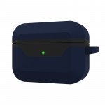 Wholesale Double Layer Protection Silicone Protective Case with Keychain Hook - Premium Design for Apple Airpod Pro 2 / Pro 1 (Navy Blue)