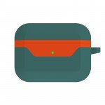 Wholesale Double Layer Protection Silicone Protective Case with Keychain Hook - Premium Design for Apple Airpod Pro 2 / Pro 1 (Green)