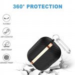 Wholesale Luxury Bronze Chrome Plated Protective Case with Keychain Hook - Fashion Style Accessory for Apple Airpod Pro 2 / Pro 1 (Black)