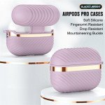 Wholesale Luxury Bronze Chrome Plated Protective Case with Keychain Hook - Fashion Style Accessory for Apple Airpod Pro 2 / Pro 1 (Light Purple)