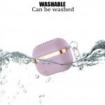 Wholesale Luxury Bronze Chrome Plated Protective Case with Keychain Hook - Fashion Style Accessory for Apple Airpod Pro 2 / Pro 1 (Light Purple)