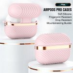 Wholesale Luxury Bronze Chrome Plated Protective Case with Keychain Hook - Fashion Style Accessory for Apple Airpod Pro 2 / Pro 1 (Pink)