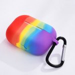 Wholesale Rainbow Design Style Silicone Case Cover with Hook for Apple Airpod Pro (Rainbow)