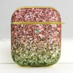 Glitter Luxury Sparkle Rainbow Crystal Bling Diamond Case for Apple Airpods 1 / 2 (Red)