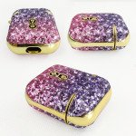 Wholesale Glitter Luxury Sparkle Rainbow Crystal Bling Diamond Case for Apple Airpods 1 / 2 (Purple)