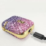 Wholesale Glitter Luxury Sparkle Rainbow Crystal Bling Diamond Case for Apple Airpods 1 / 2 (Purple)