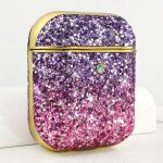 Wholesale Glitter Luxury Sparkle Rainbow Crystal Bling Diamond Case for Apple Airpods 1 / 2 (Purple)