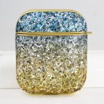 Glitter Luxury Sparkle Rainbow Crystal Bling Diamond Case for Apple Airpods 1 / 2 (Blue)