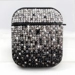 Wholesale Rhinestone Gradient Bling Glitter Sparkle Diamond Crystal Case for Apple Airpods 1 / 2 (Black)