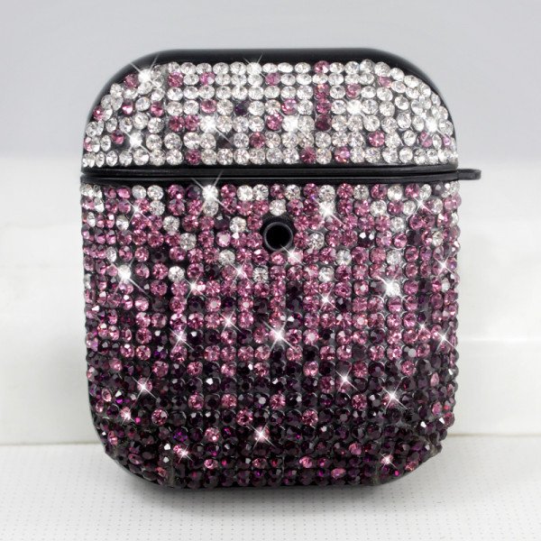 Wholesale Rhinestone Gradient Bling Glitter Sparkle Diamond Crystal Case for Apple Airpods 1 / 2 (Pink)