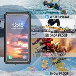 Waterproof IP68 Snowproof Shockproof Heavy Duty Case with Built In Screen Protector for Apple iPhone 11 6.1 (Black)
