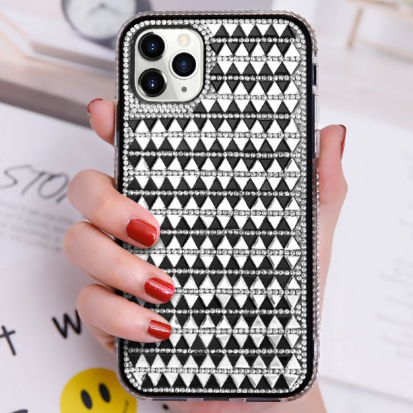 Wholesale Diamond Gradient Bling Glitter Shiny Rhinestone Case for Apple iPhone 12 / 12 Pro 6.1 (Black)