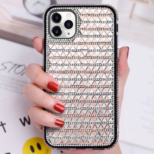 Wholesale Diamond Gradient Bling Glitter Shiny Rhinestone Case for Apple iPhone 12 / 12 Pro 6.1 (Orange)