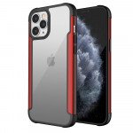 Clear Iron Armor Hybrid Chrome Case for Apple iPhone 12 / 12 Pro 6.1 (Red)