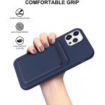 Wholesale Slim TPU Soft Card Slot Holder Sleeve Case Cover for Apple iPhone 12 / 12 Pro 6.1 (Navy Blue)