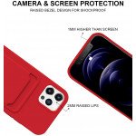 Wholesale Slim TPU Soft Card Slot Holder Sleeve Case Cover for Apple iPhone 12 / 12 Pro 6.1 (Red)