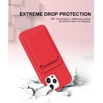 Wholesale Slim TPU Soft Card Slot Holder Sleeve Case Cover for Apple iPhone 12 / 12 Pro 6.1 (Red)
