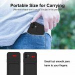 Wholesale Silicone Card Slot Holder Sleeve Case with Camera Lens Protector Cover for Apple iPhone 12 / 12 Pro 6.1 (Black)