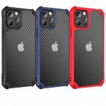 Wholesale Super Armor Carbon Fiber Design Hybrid Case for Apple iPhone 12 / 12 Pro 6.1 (Blue)