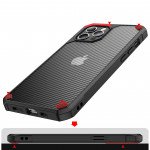 Wholesale Super Armor Carbon Fiber Design Hybrid Case for Apple iPhone 12 / 12 Pro 6.1 (Red)