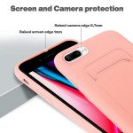 Wholesale Slim TPU Soft Card Slot Holder Sleeve Case Cover for Apple iPhone 8 Plus / 7 Plus / 6 Plus (Pink)