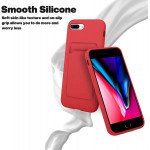 Wholesale Slim TPU Soft Card Slot Holder Sleeve Case Cover for Apple iPhone 8 Plus / 7 Plus / 6 Plus (Red)