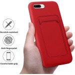 Wholesale Slim TPU Soft Card Slot Holder Sleeve Case Cover for Apple iPhone 8 Plus / 7 Plus / 6 Plus (Red)