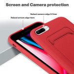 Wholesale Slim TPU Soft Card Slot Holder Sleeve Case Cover for Apple iPhone 8 Plus / 7 Plus / 6 Plus (Red)
