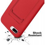 Wholesale Slim TPU Soft Card Slot Holder Sleeve Case Cover for Apple iPhone 8 Plus / 7 Plus / 6 Plus (Red)