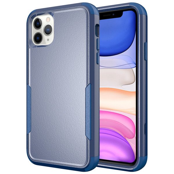 Wholesale Heavy Duty Strong Armor Hybrid Case Cover for Apple iPhone 12 / 12 Pro 6.1 (Navy Blue)