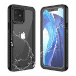 Wholesale Waterproof IP68 Snowproof Shockproof Heavy Duty Case with Built In Screen Protector for Apple iPhone 12 [6.1] (Black)