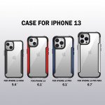 Wholesale Clear Iron Armor Hybrid Chrome Case for Apple iPhone 13 (6.1) (Black)