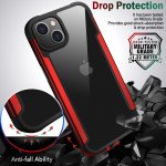 Wholesale Clear Iron Armor Hybrid Chrome Case for Apple iPhone 13 (6.1) (Red)