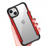 Wholesale Clear Iron Armor Hybrid Chrome Case for Apple iPhone 13 (6.1) (Navy Blue)