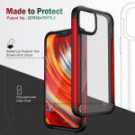 Wholesale Clear Iron Armor Hybrid Chrome Case for Apple iPhone 13 (6.1) (Red)