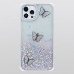 Glitter Jewel Diamond Armor Bumper Case with Camera Lens Protection Cover for Apple iPhone 13 Pro Max [6.7] (Butterfly Purple)
