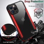 Wholesale Clear Iron Armor Hybrid Chrome Case for Apple iPhone 13 Pro Max (6.7) (Red)