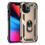 Wholesale Tech Armor Ring Stand Grip Case with Metal Plate for Apple iPhone 13 Pro Max (6.7) (Gold)